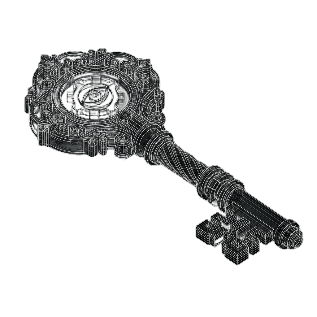 Ancient key illustration